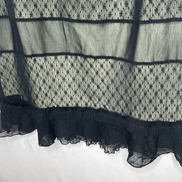 Express Black Sheer Lace Ruffle Peplum Pencil Skirt. Size Medium. - Picture 3 of 12